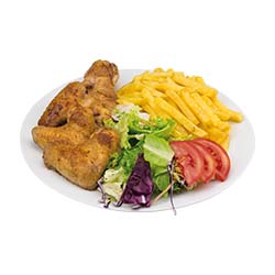 Pouletflügeli 7 Stk mit Pommes